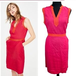 Boden Vibrant Pink and Orange Mini Dress